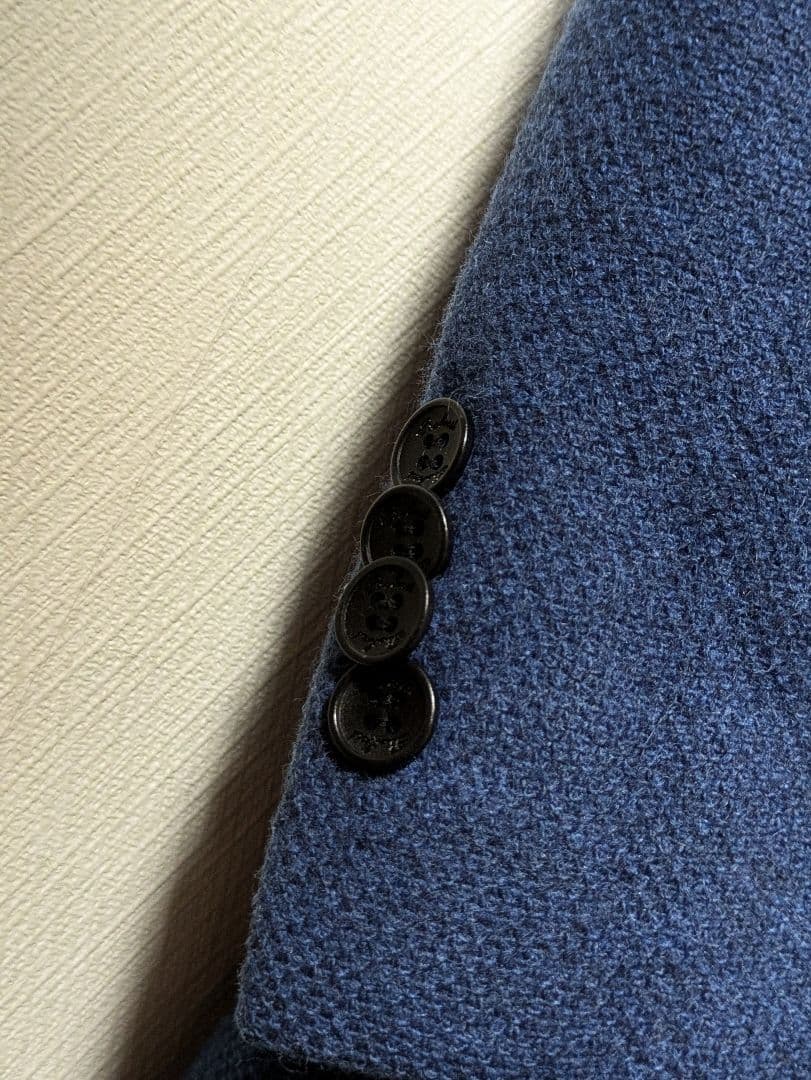 ベルベスト メンズテーラードジャケット ネイビー 46 ロゴ刻印ボタン