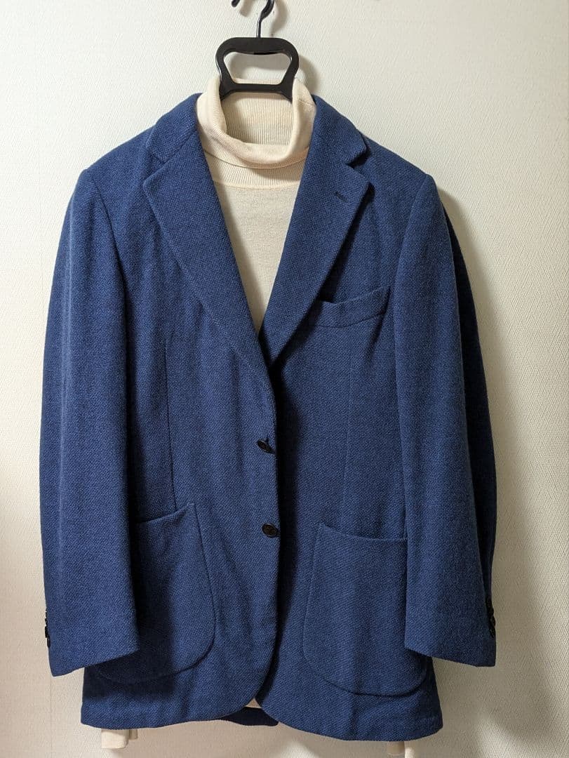 ベルベスト メンズテーラードジャケット ネイビー 46 ロゴ刻印ボタン