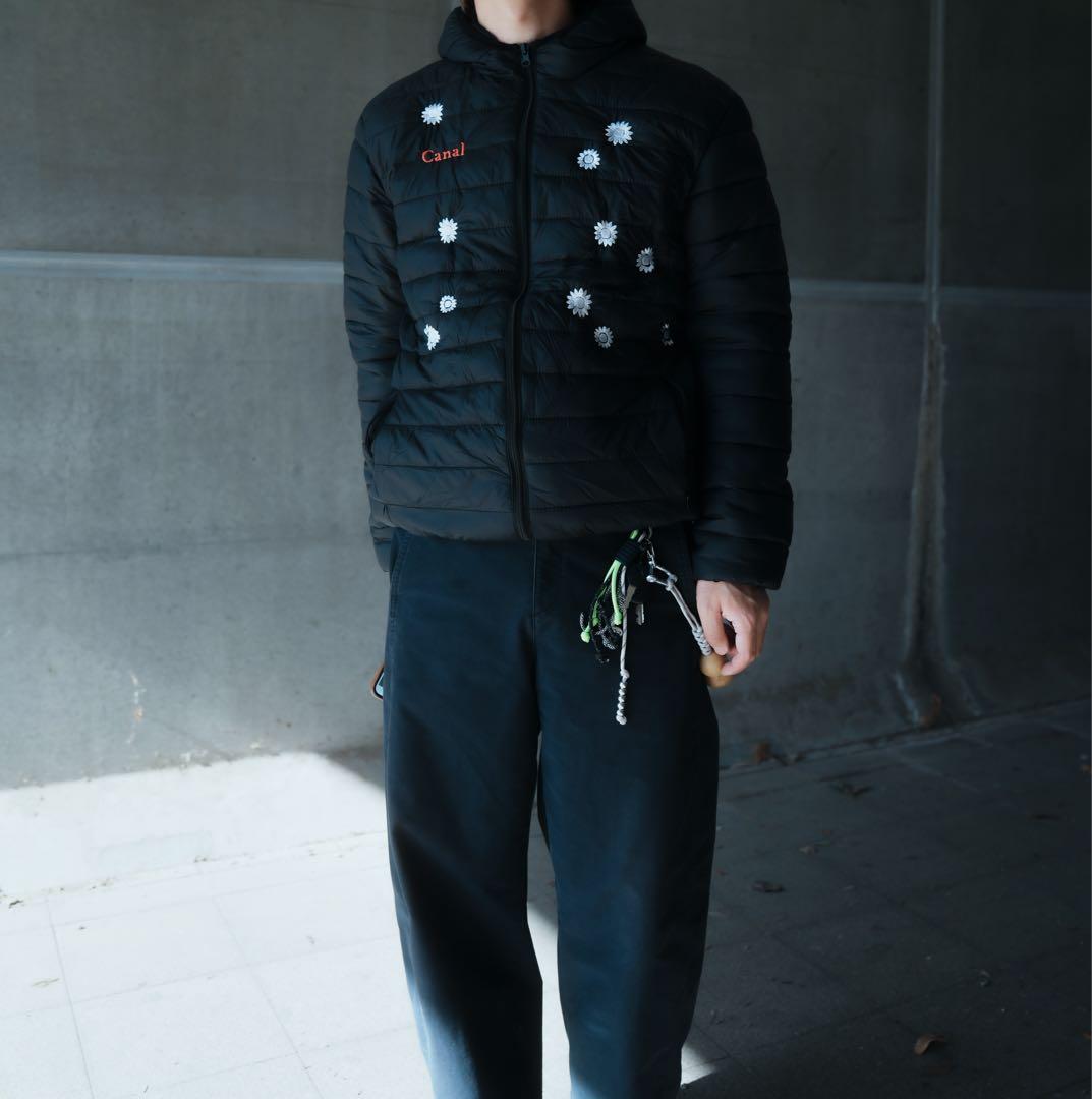 s様　花刺繍入りのパテッドジャケット(フード付き)