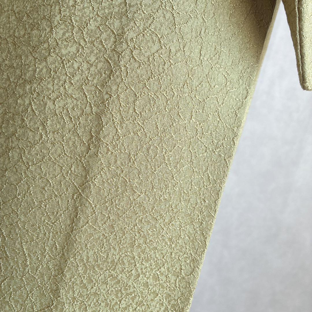 色無地　フルセット　着物　正絹　一つ紋　丹後ちりめん　共布 J10