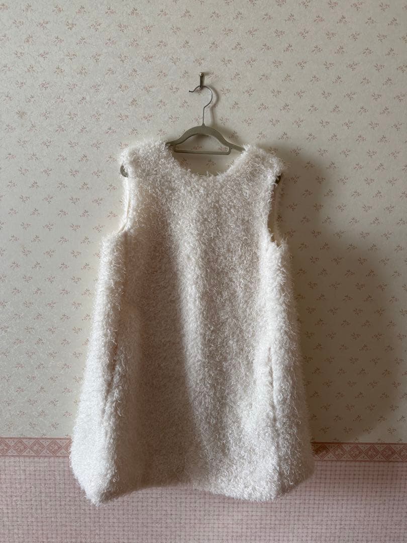 トップス fur vest one-piece