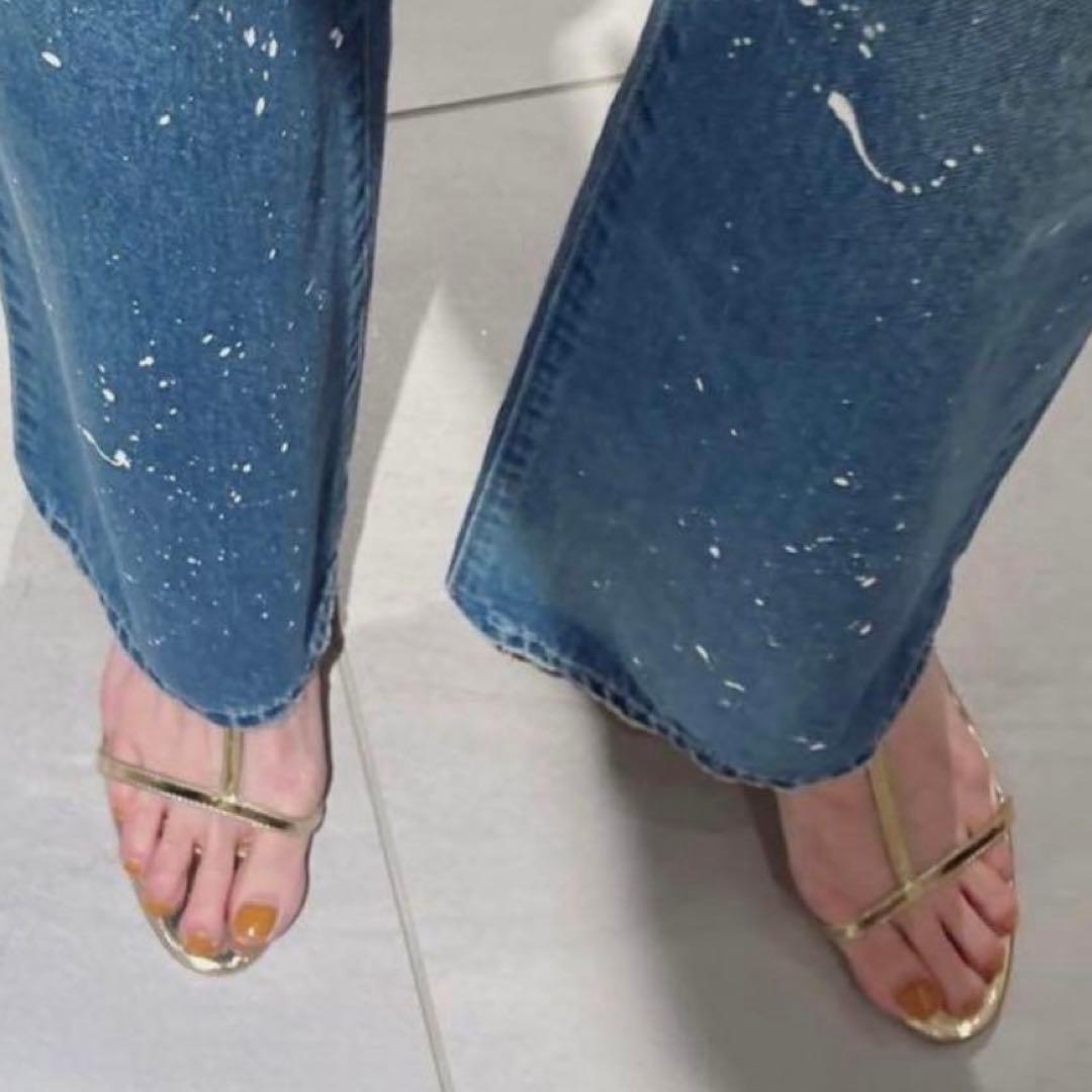 【美品】NEBLONIE.ネブローニ　ゴールド ストラップサンダル 36