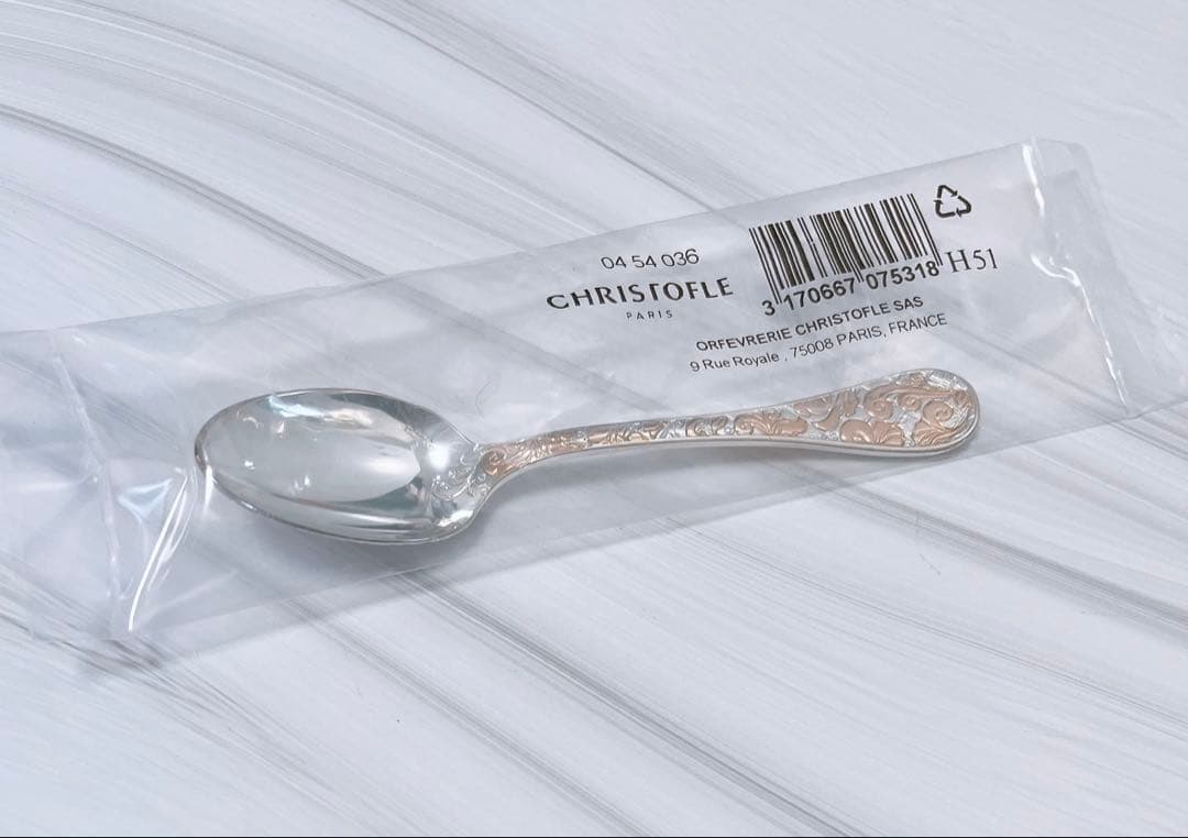 【未使用】クリストフル ジャルダンエデン デミタススプーン パーシャリーピンク