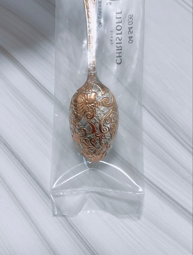 【未使用】クリストフル ジャルダンエデン デミタススプーン パーシャリーピンク