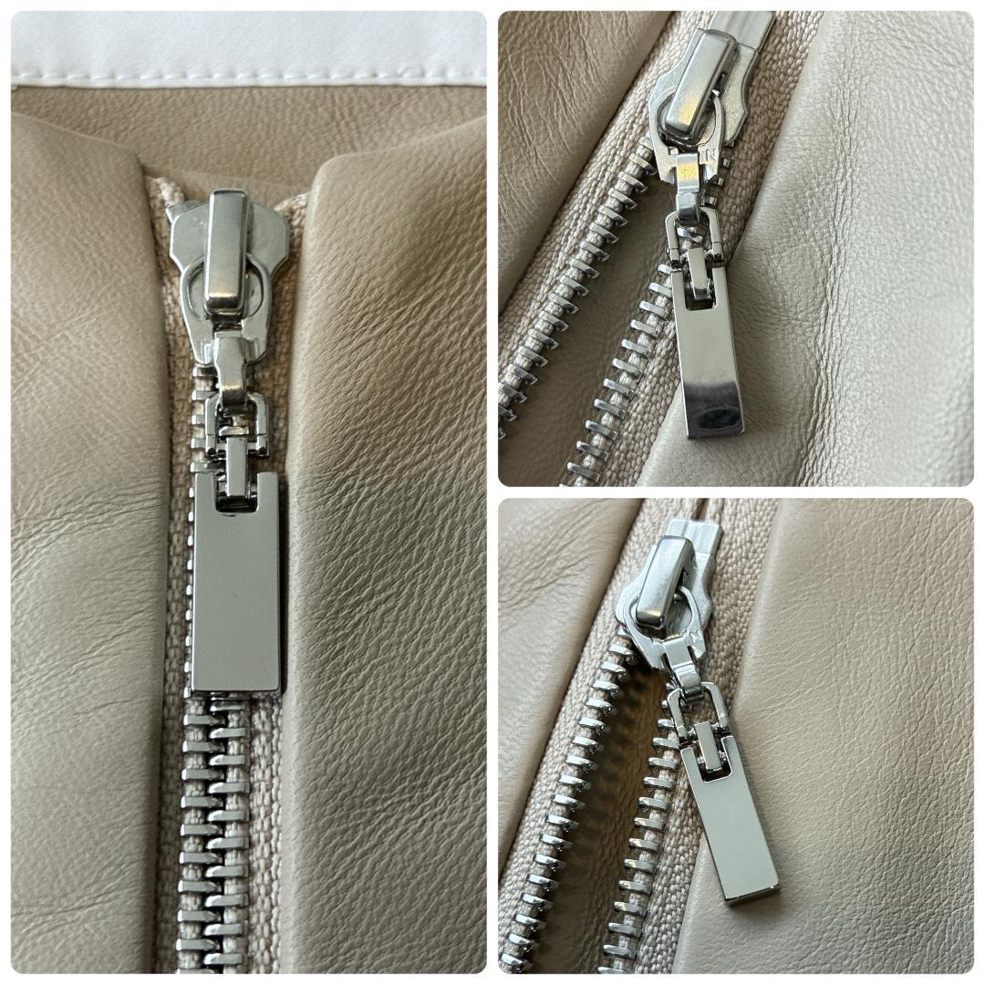 極美品 ブレンヘイム♡ラムレザー ノーカラー ライダース ジャケット M