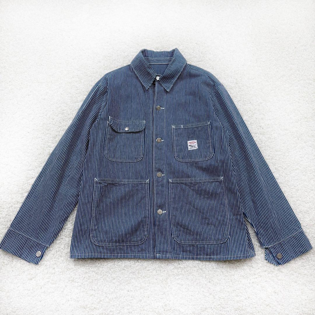 POINTER デニム カバーオール 90s USA製 ヒッコリーストライプ M