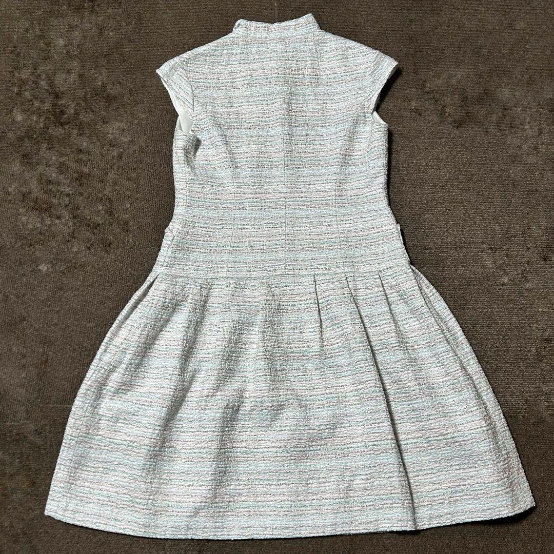 極美品✨ルネ Rene TISSUE フロントジップ ツイード　ワンピース 38