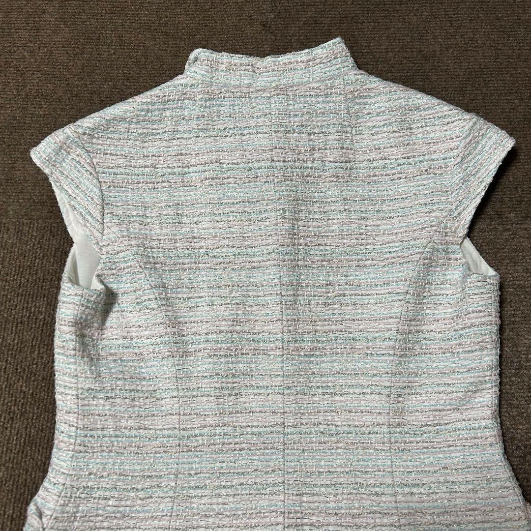 極美品✨ルネ Rene TISSUE フロントジップ ツイード　ワンピース 38