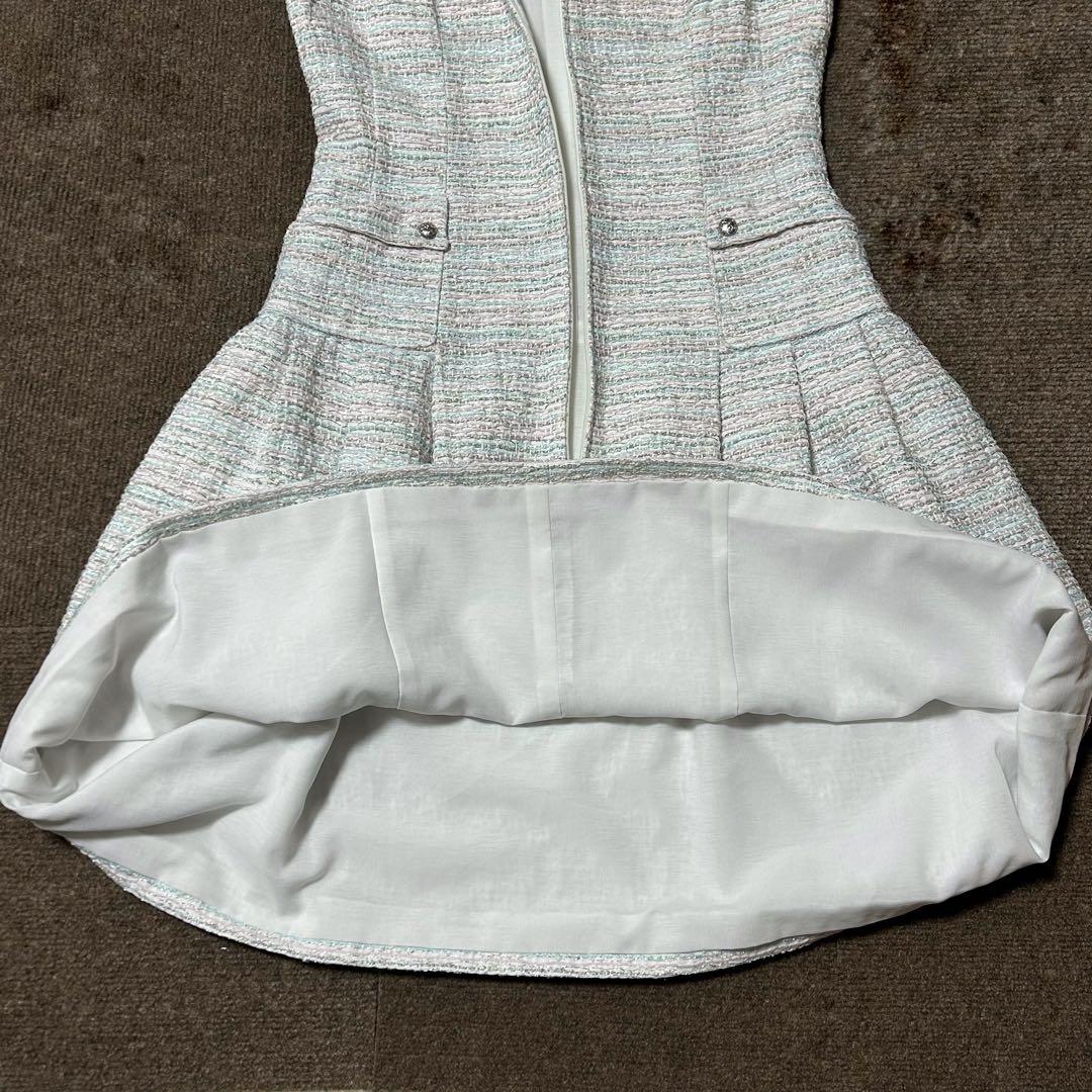 極美品✨ルネ Rene TISSUE フロントジップ ツイード　ワンピース 38