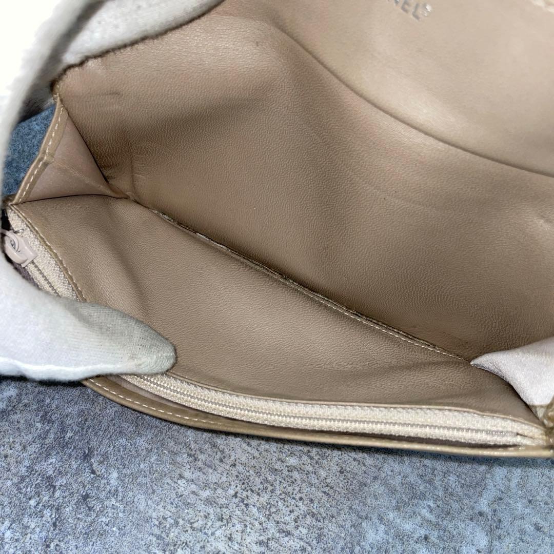 CHANEL シャネル　ニュートラベルライン　長財布　キャンバス　ベージュ