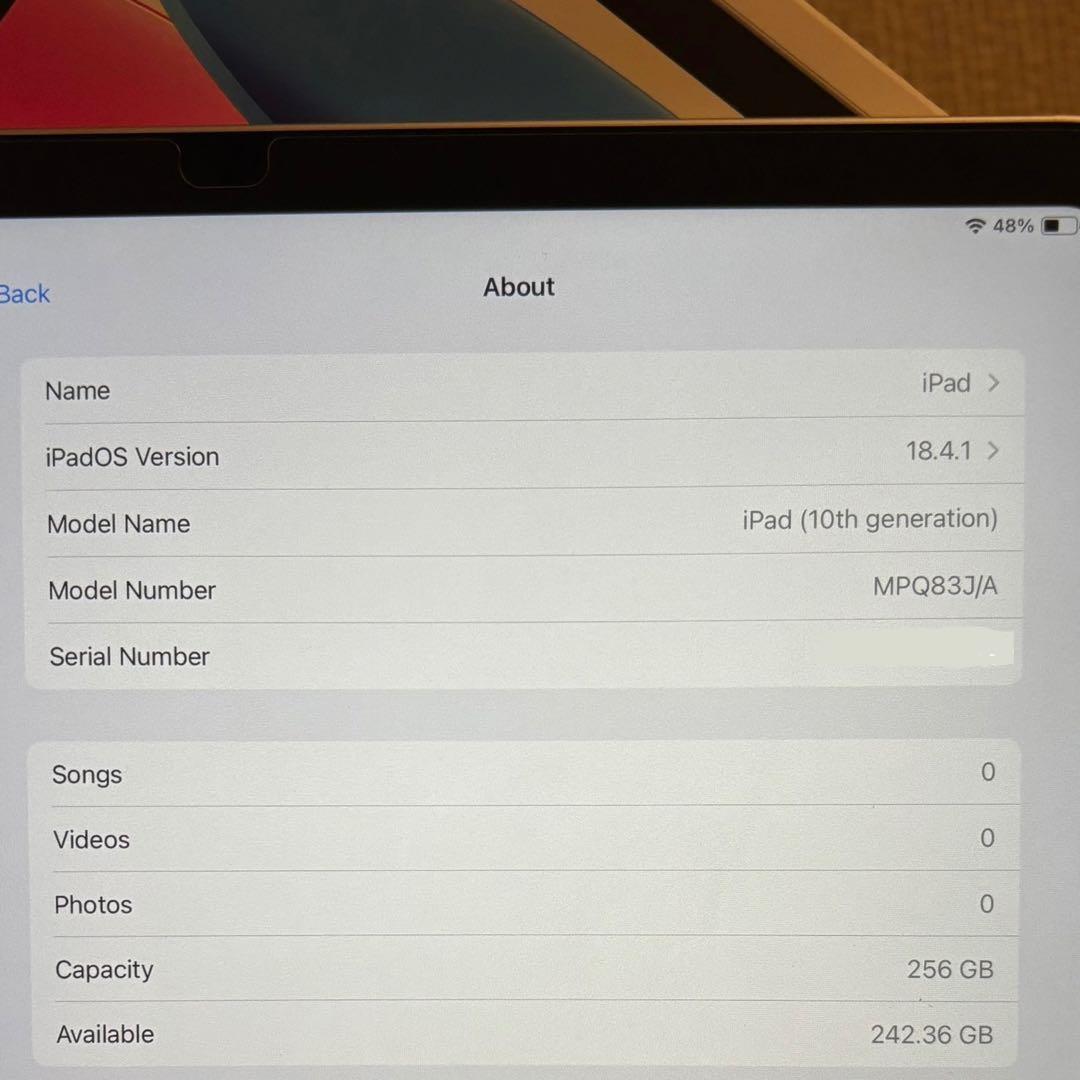 Apple 10.9インチiPad (第10世代) Wi-Fiモデル 256GB