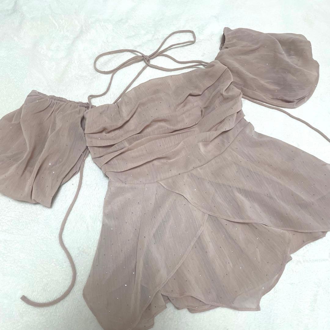 即日発送　YILON BIJOU OFFSHOULDER BLOUSE