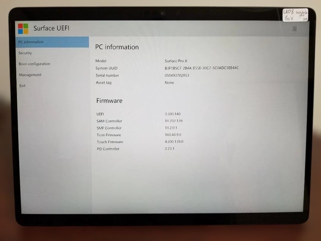 U03 美品 Surface Pro X 1876 ◆8GB◆SSD256GB