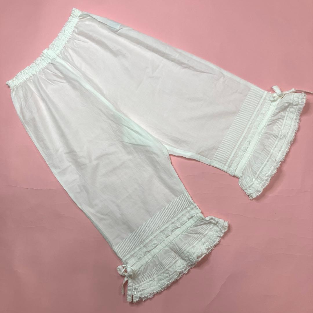 【未使用】ピンクハウス 白 ピコフリル ピンタック ドロワーズ/2021年