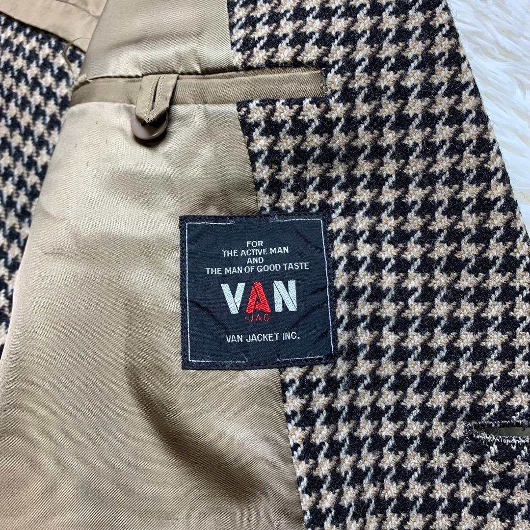 2ピース 千鳥柄 ヴァンヂャケット テーラードジャケット ジレ ベスト