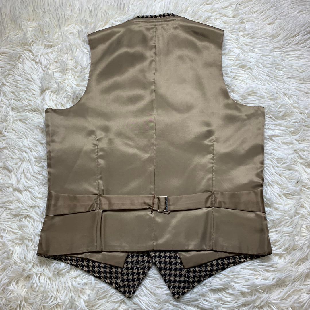 2ピース 千鳥柄 ヴァンヂャケット テーラードジャケット ジレ ベスト