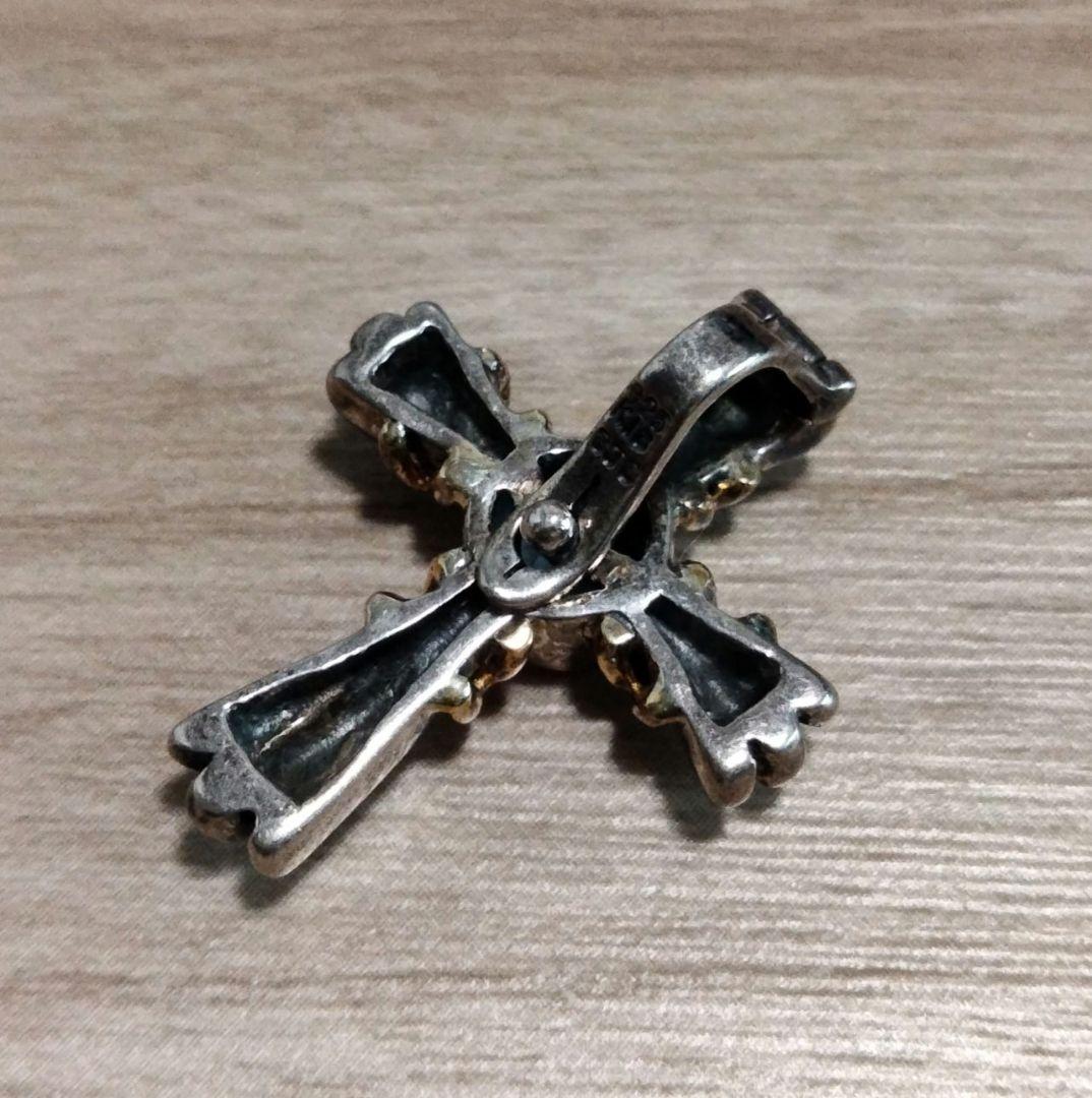 925/K18 ブルートパーズ クロス ペンダント