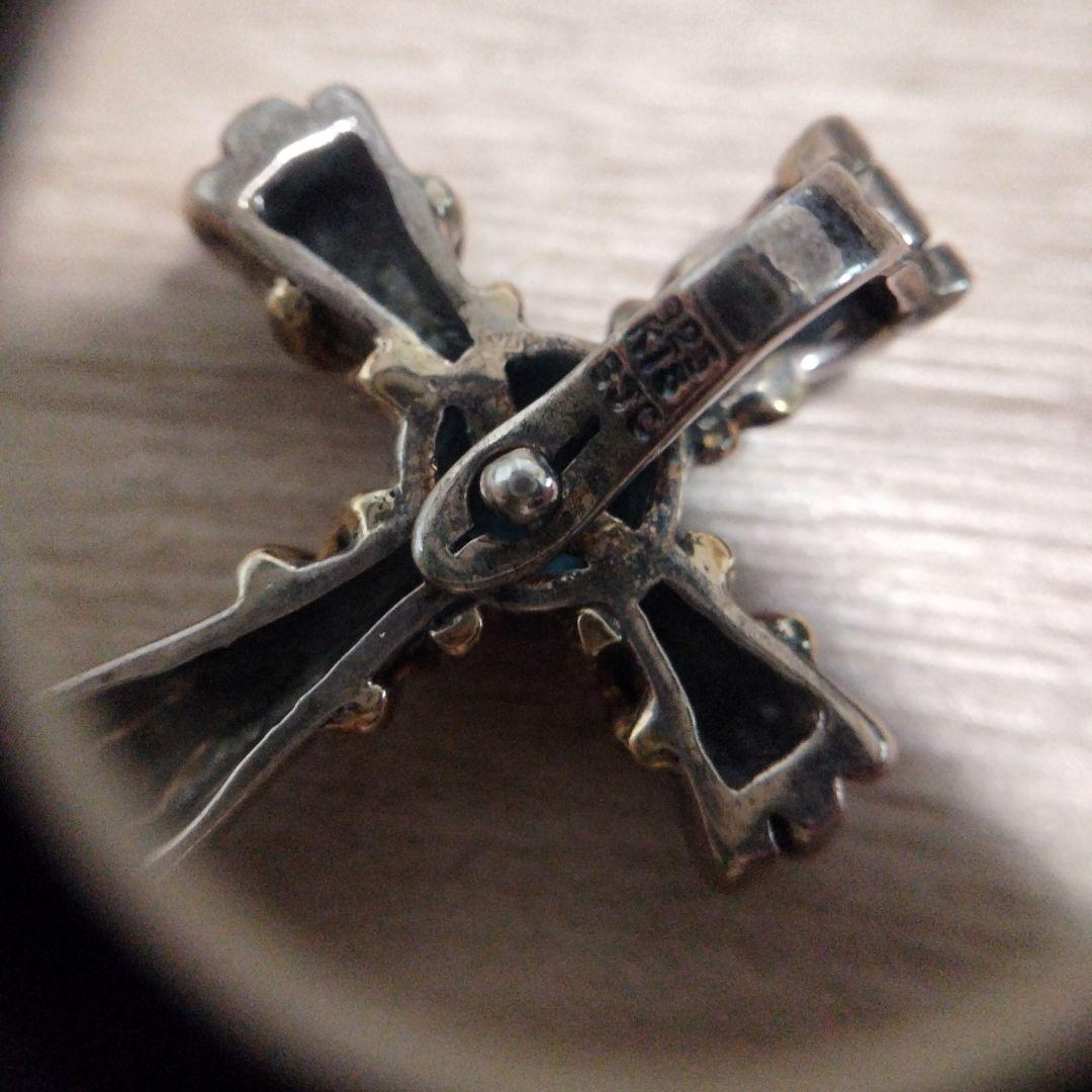 925/K18 ブルートパーズ クロス ペンダント