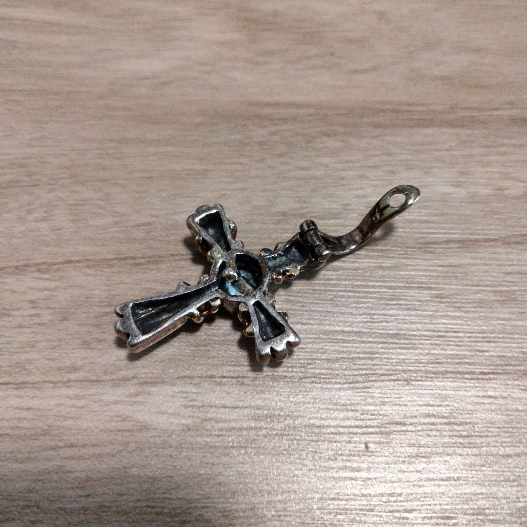 925/K18 ブルートパーズ クロス ペンダント