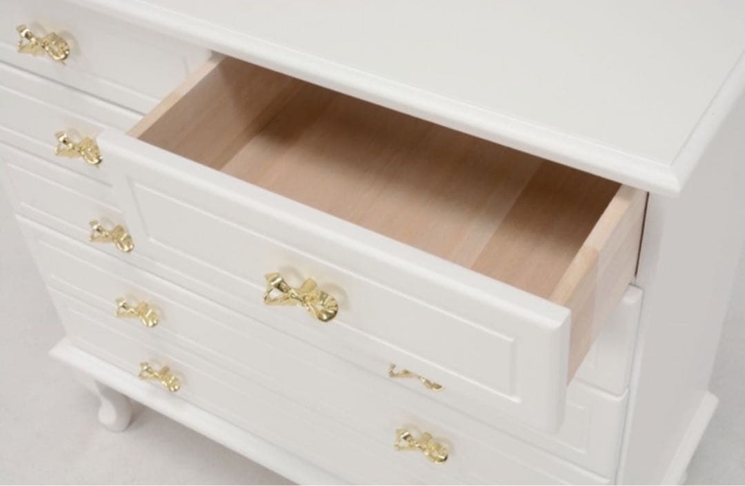 姫系ホワイト5段チェスト