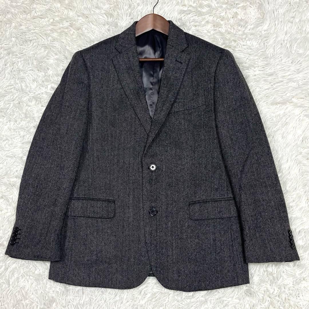 ラルフローレン ヘリンボーンツイードテーラードジャケット グレー Lサイズ