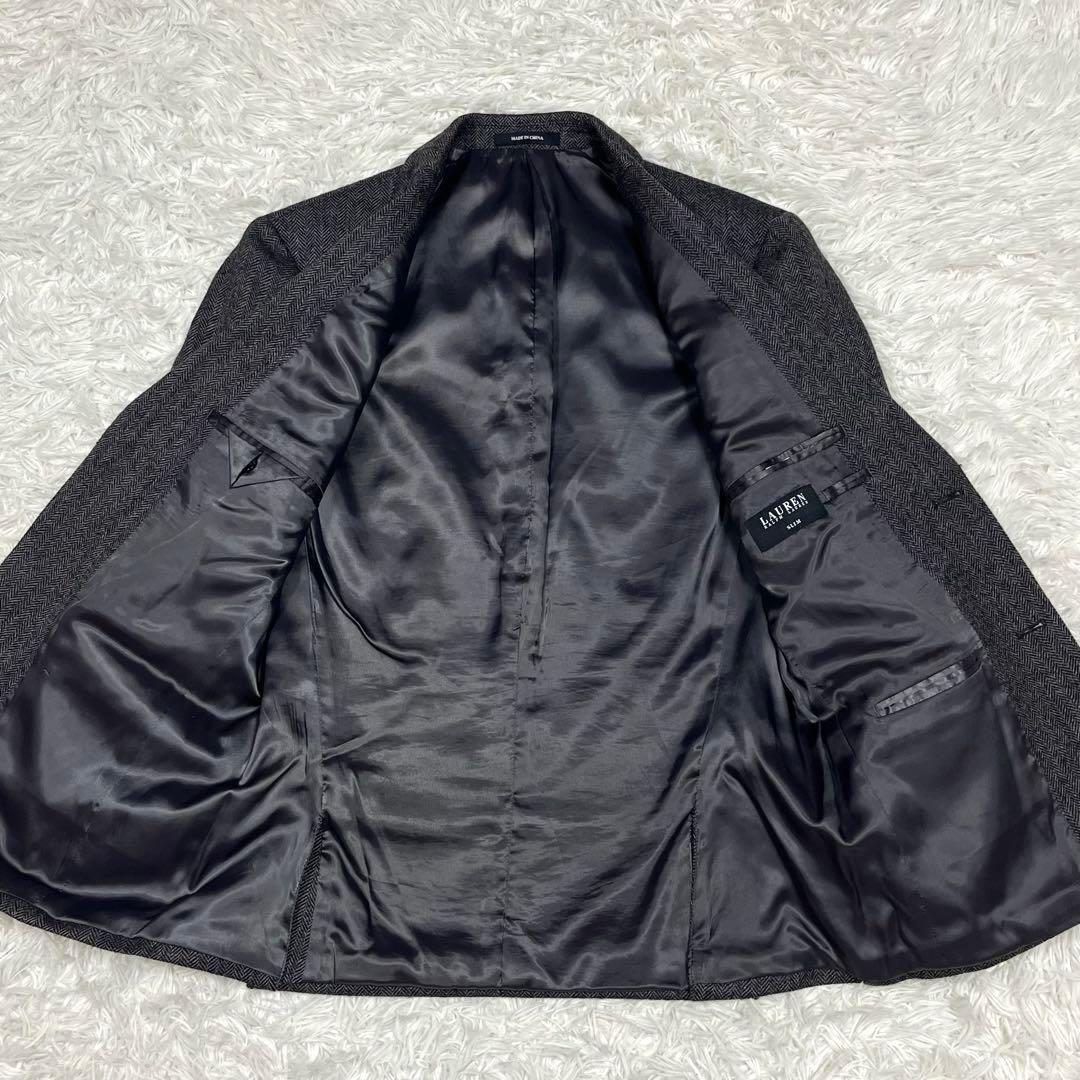 ラルフローレン ヘリンボーンツイードテーラードジャケット グレー Lサイズ