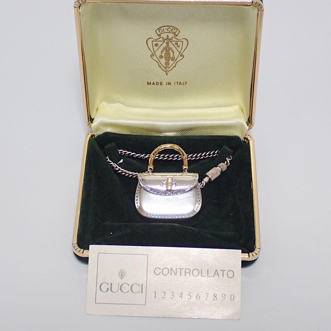 グッチ バンブー バッグ型 チャーム キーリング　GUCCI キーホルダー