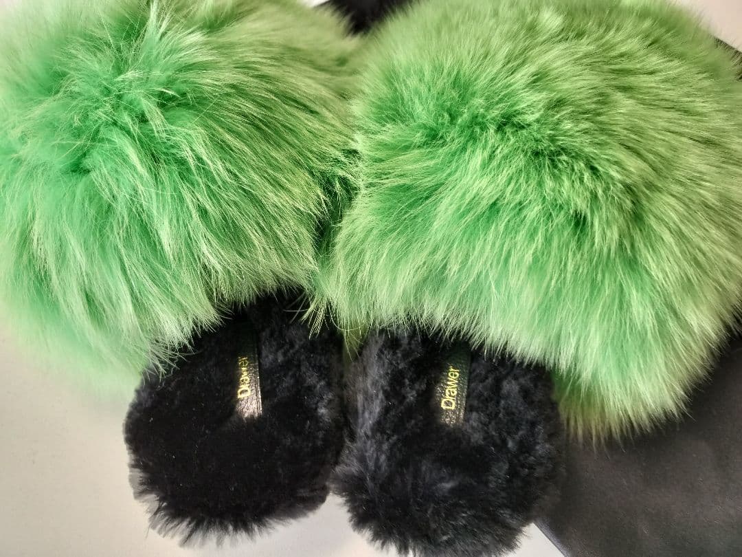 ドゥロワー リアルファー　ミュール サンダル　サイズ１