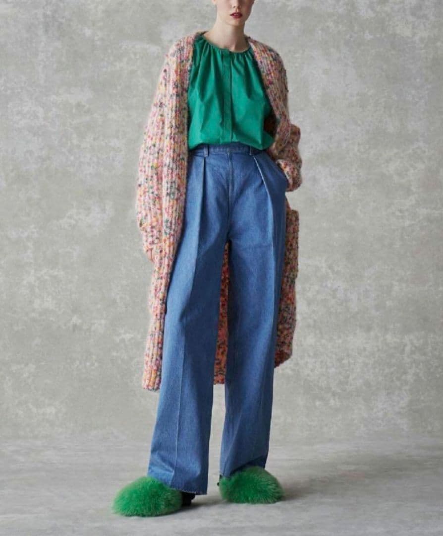 ドゥロワー リアルファー　ミュール サンダル　サイズ１