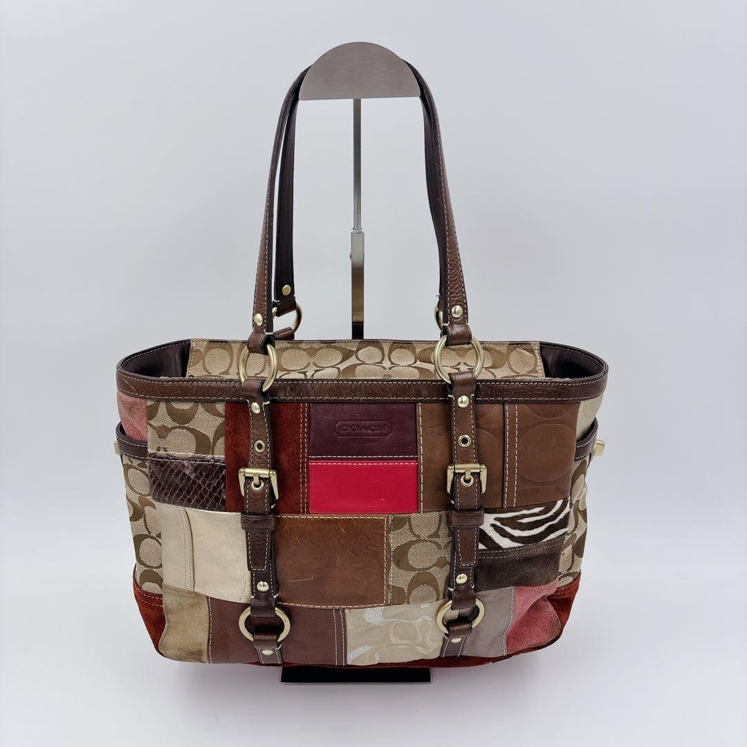 COACH パッチワーク トートバッグ マルチカラー おまけ付き