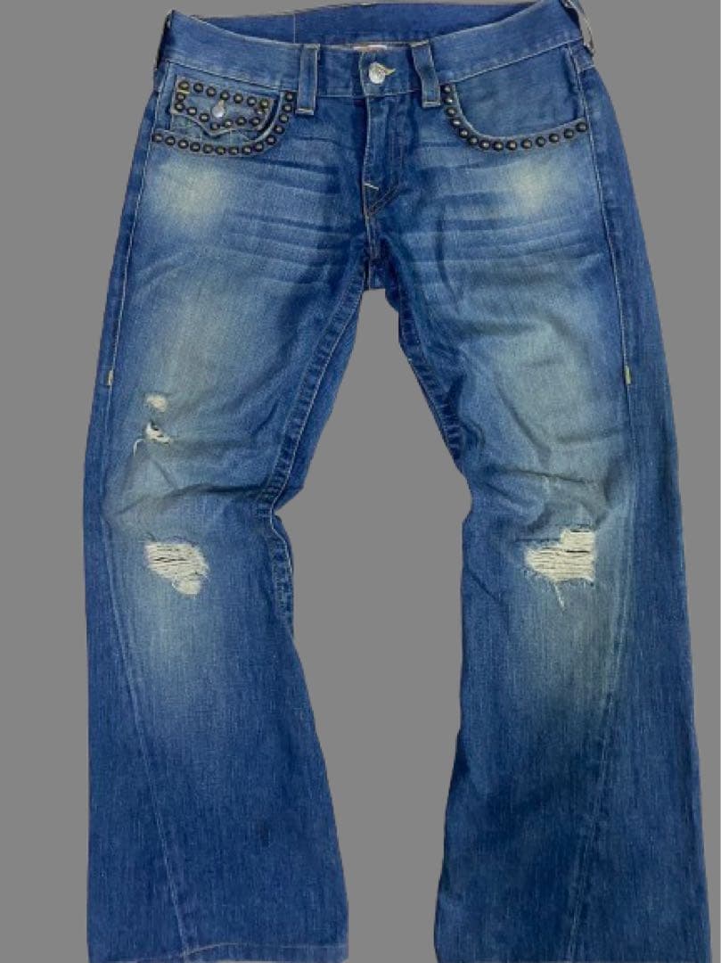 TRUE RELIGION joey フレアデニム スタッズ io着用