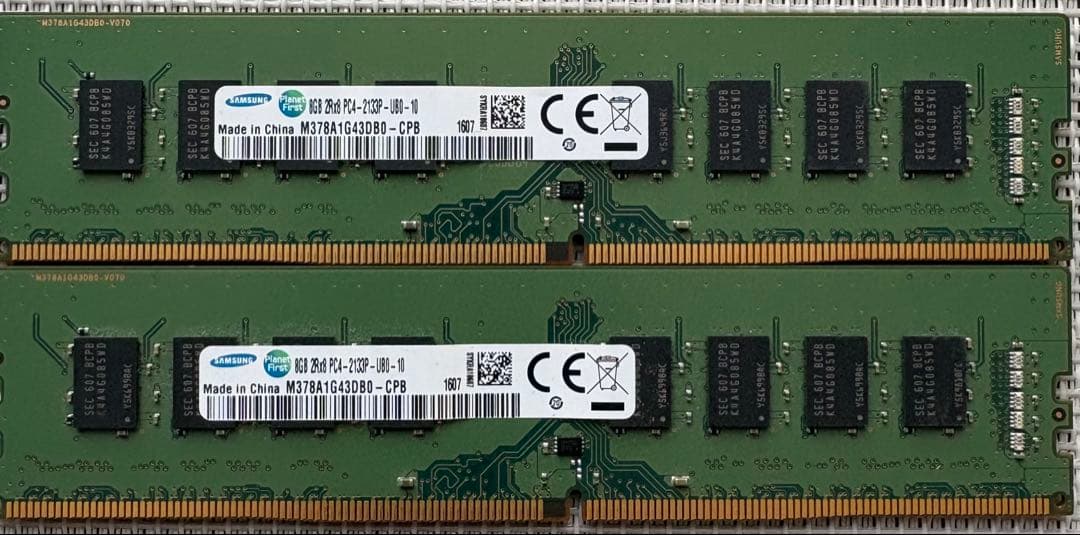 Samsung DDR4 メモリー 8GB×2枚セット