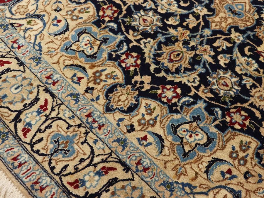 専用Y2301 ペルシャ絨毯 イラン ナイン ウール 手織 大判205×130㎝