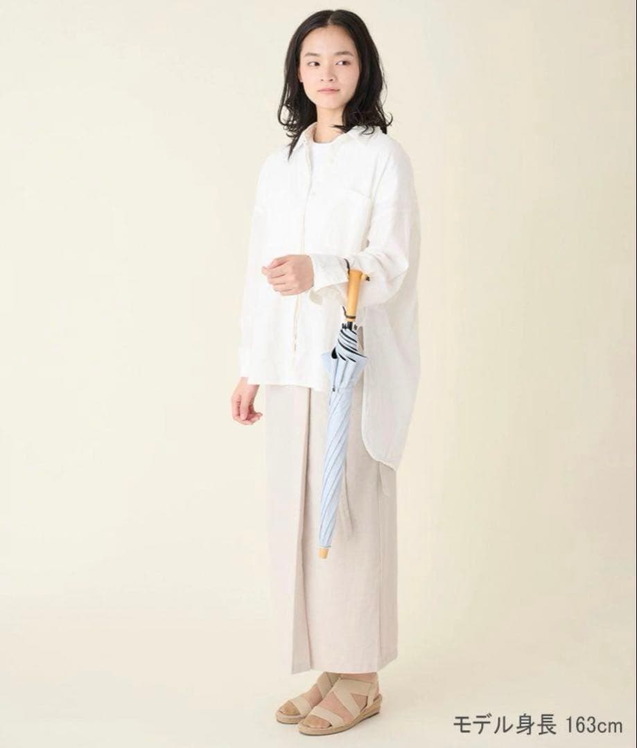 サンバリア100未使用2段折mokuアイボリー完全遮光日傘二段折人気折り畳み