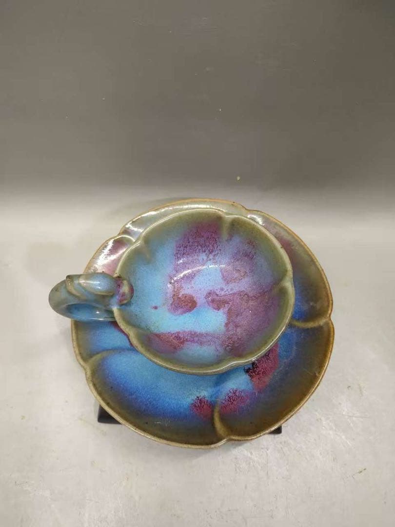 宋時代 古陶磁器 鈞窯 茶盞 杯盞 建盞 茶道具 置物 時代物 古董品