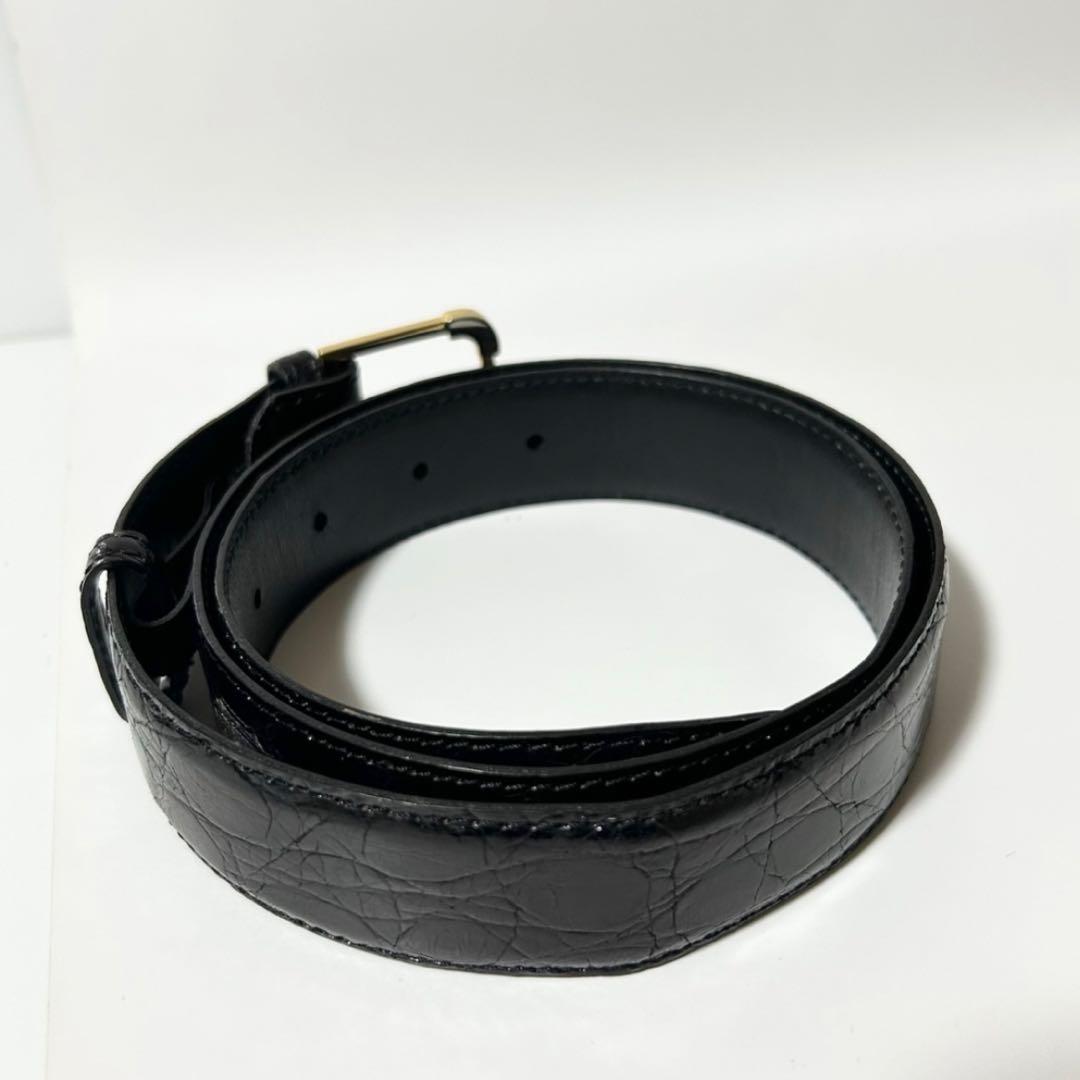 美品 LOEWE ロエベ ベルト クロコダイル型押し レザー