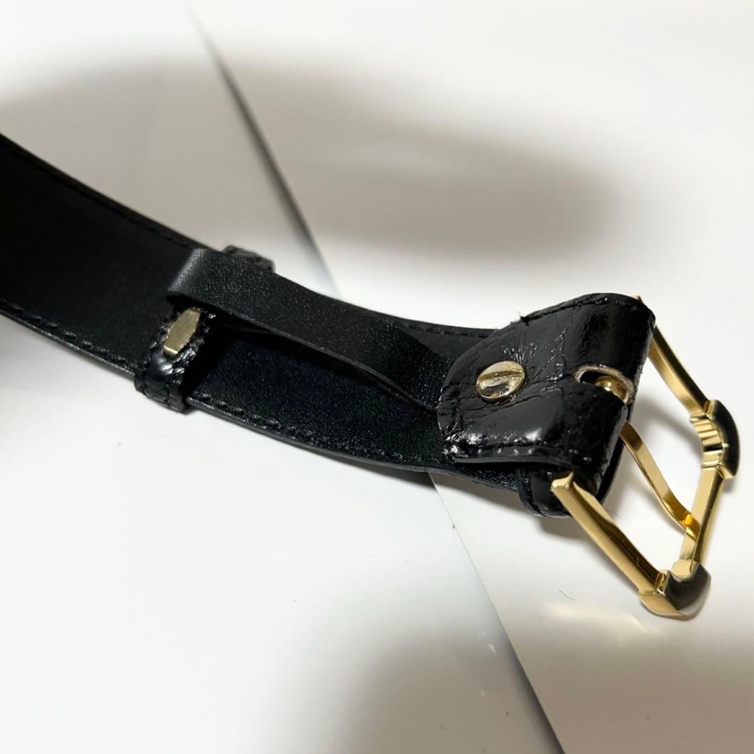 美品 LOEWE ロエベ ベルト クロコダイル型押し レザー