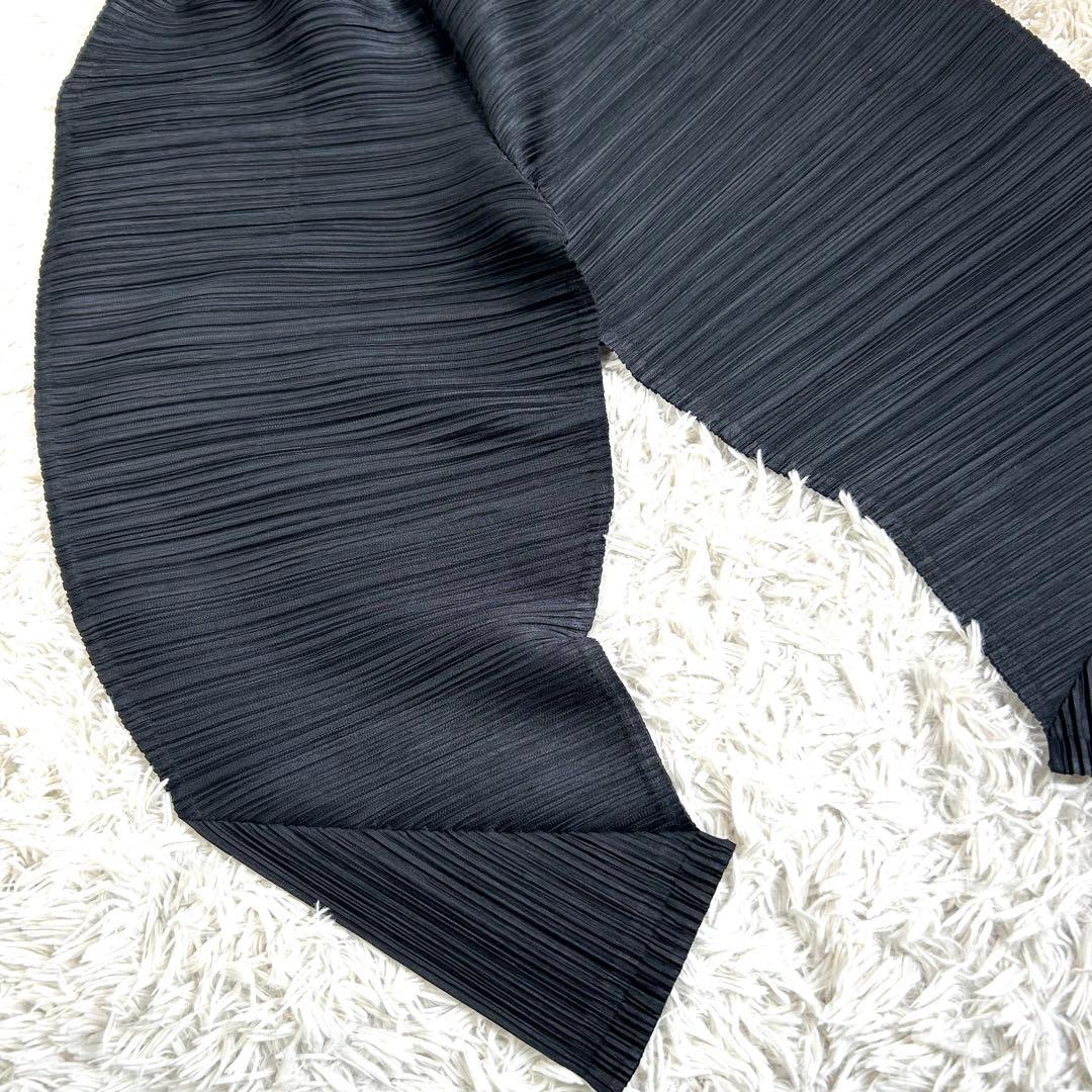 【美品】 プリーツプリーズ 24SS 変形 横プリーツ パンツ サルエル 黒 3