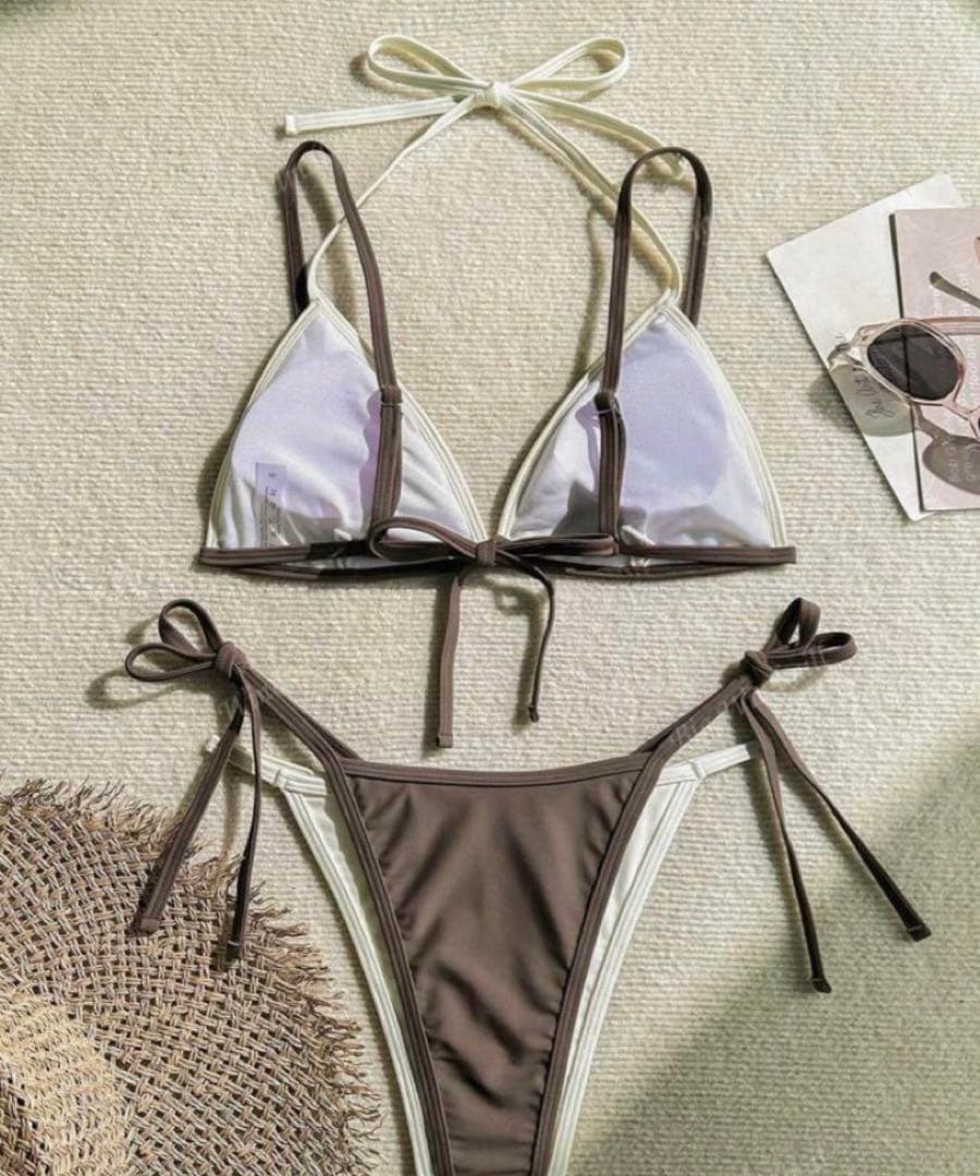 ブラウン・ホワイト セパレートビキニ