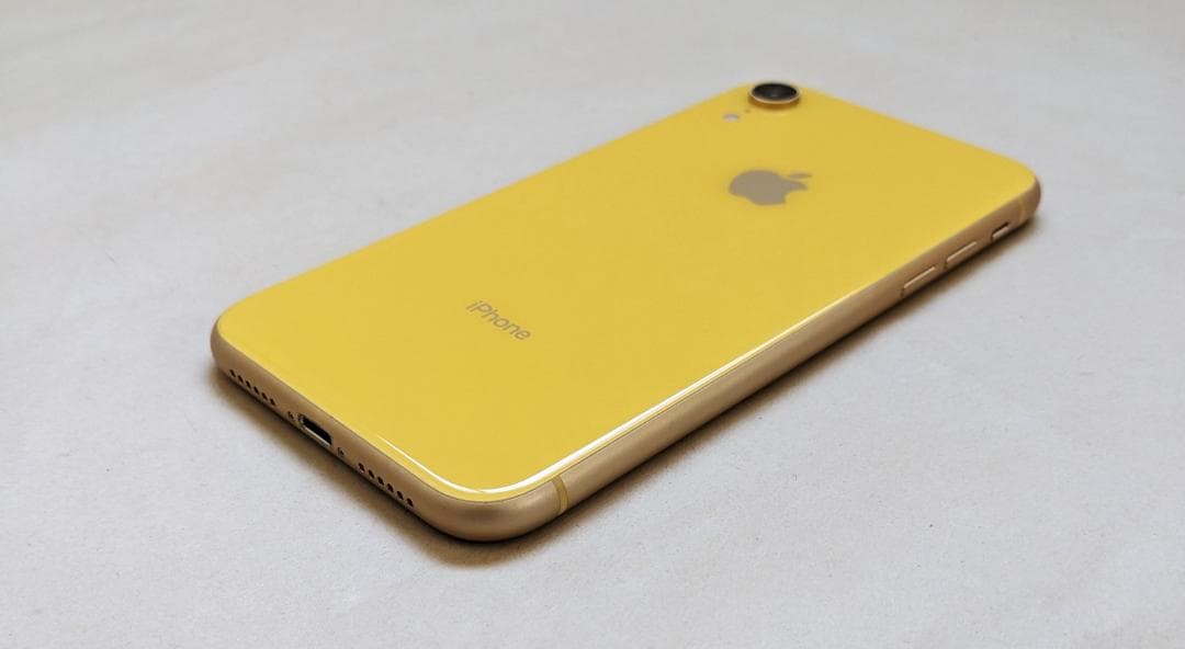 美品 iPhone XR 128GB SIMフリー 顔認証 本体 イエロー