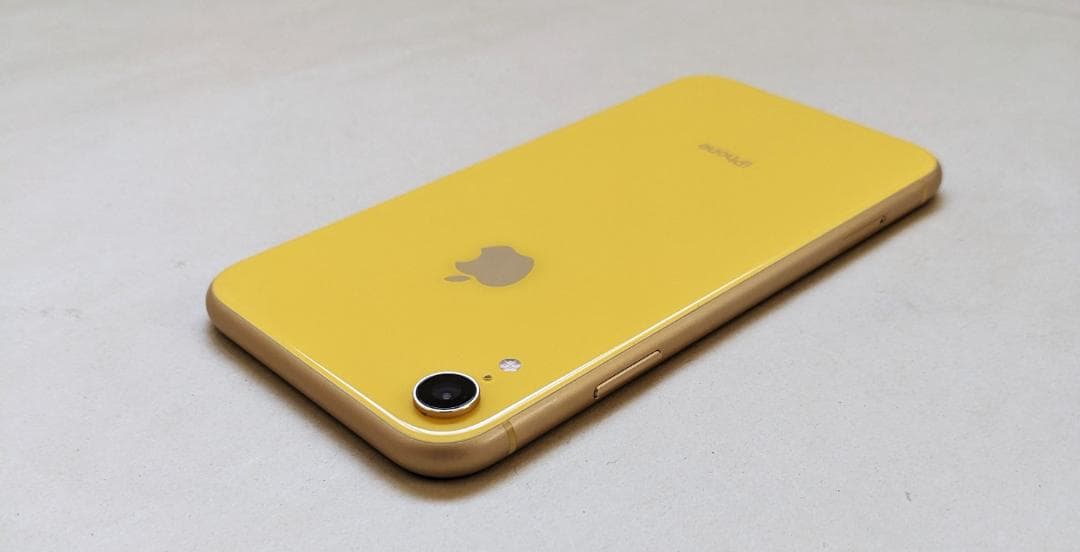 美品 iPhone XR 128GB SIMフリー 顔認証 本体 イエロー