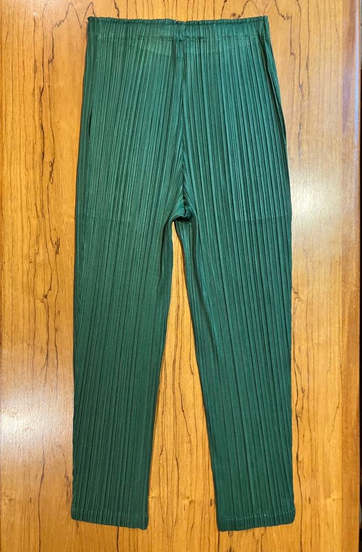 Pleats Please Issey miyakeグリーン プリーツ パンツ