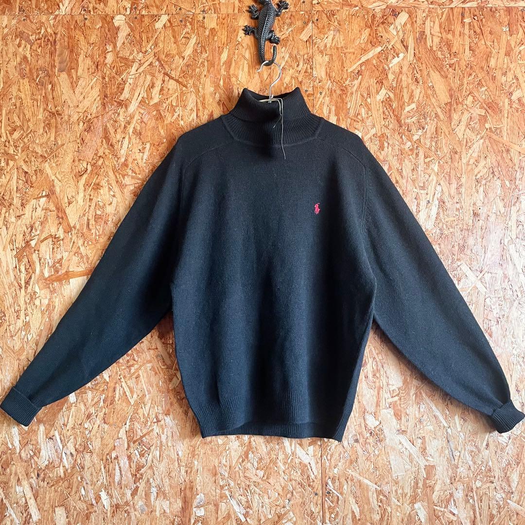 未使用タグ付き 90s Ralph Lauren タートルネックニット ウール