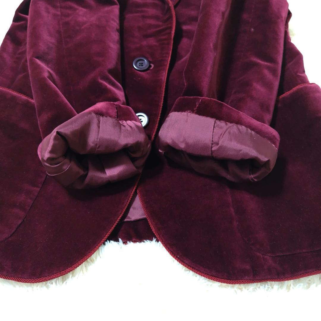 クリスチャンディオール テーラードジャケット ベロア ワインレッド 2ボタン