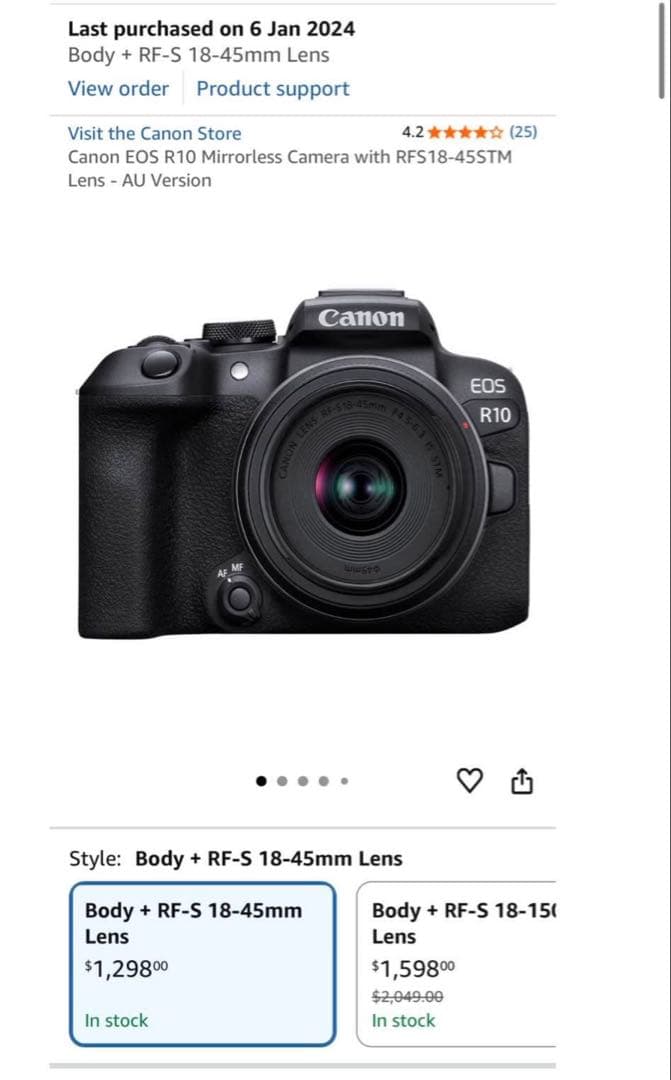 Canon EOS R10 ミラーレス一眼カメラ SDカード　128GB