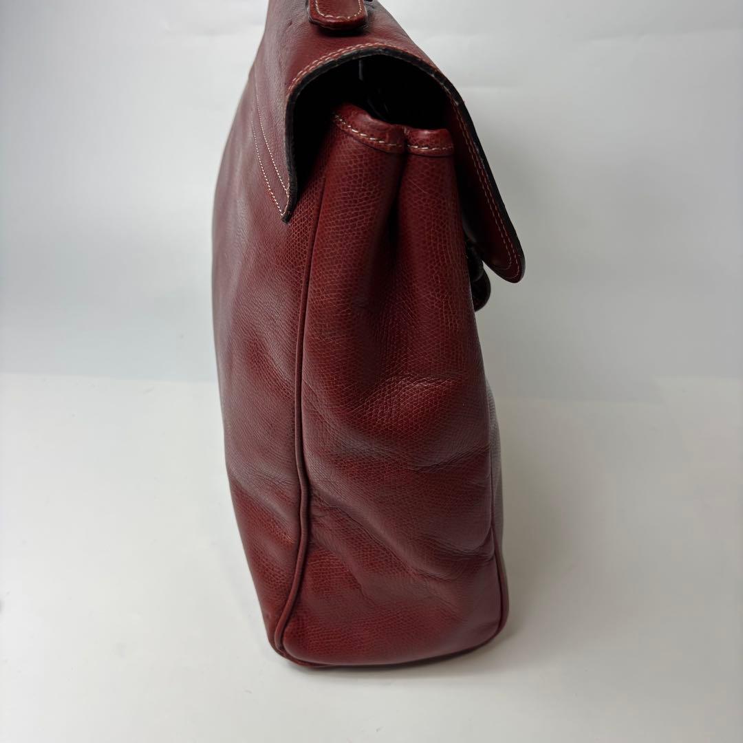 美品 ロエベ ビジネスバッグ 2way ボストン シボ革 ショルダー アナグラム