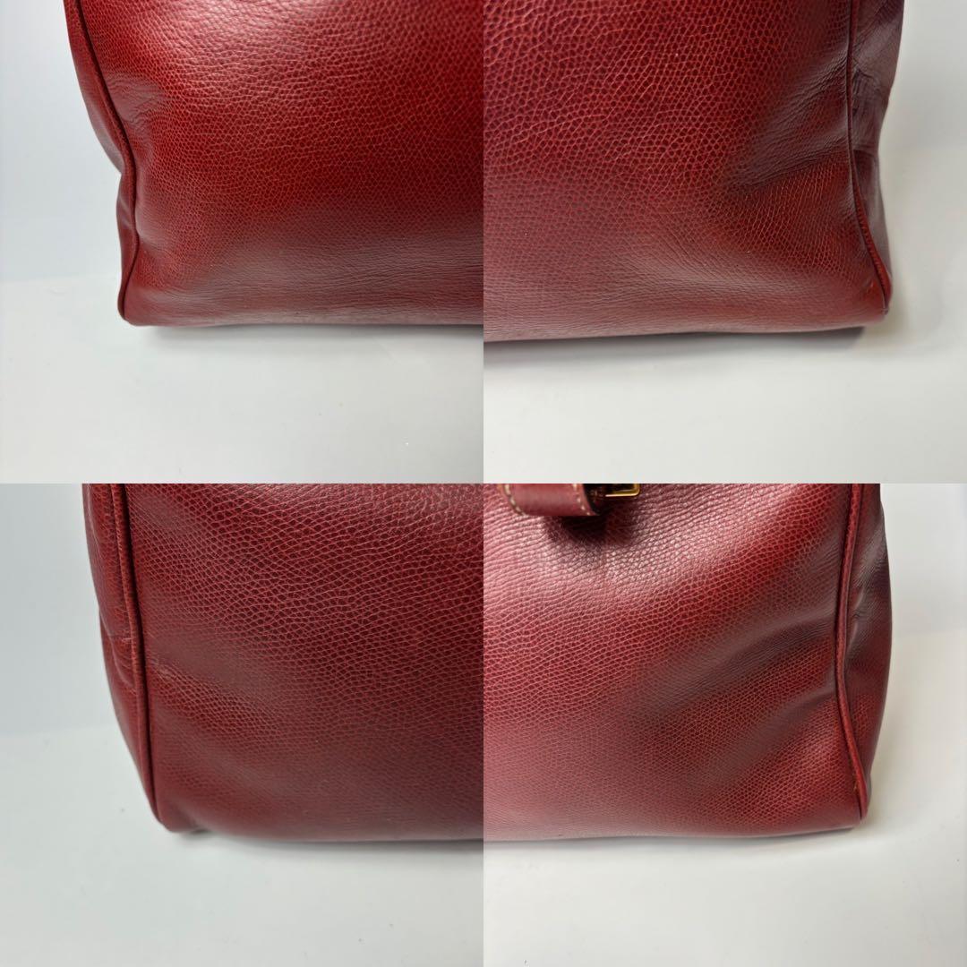 美品 ロエベ ビジネスバッグ 2way ボストン シボ革 ショルダー アナグラム