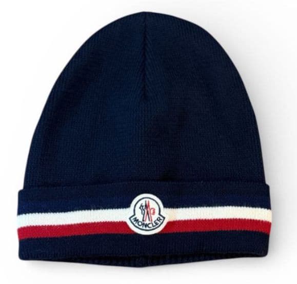 MONCLER ネイビー ニット帽メンズS レディースM モンクレール