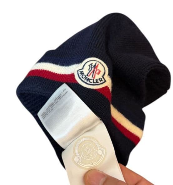 MONCLER ネイビー ニット帽メンズS レディースM モンクレール