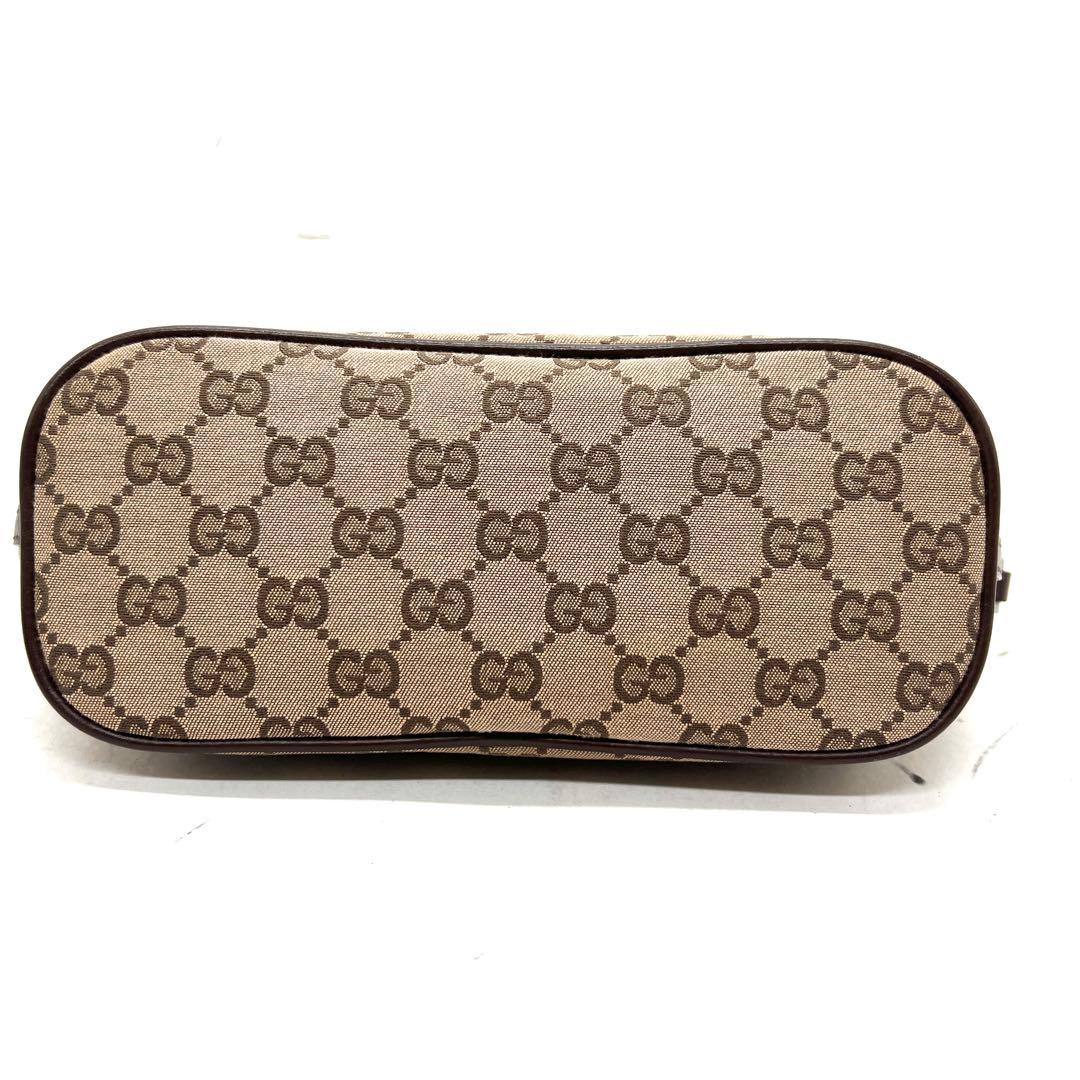【極美品】グッチ GG ハンドバッグ アクセサリーポーチ キャンバス レザー
